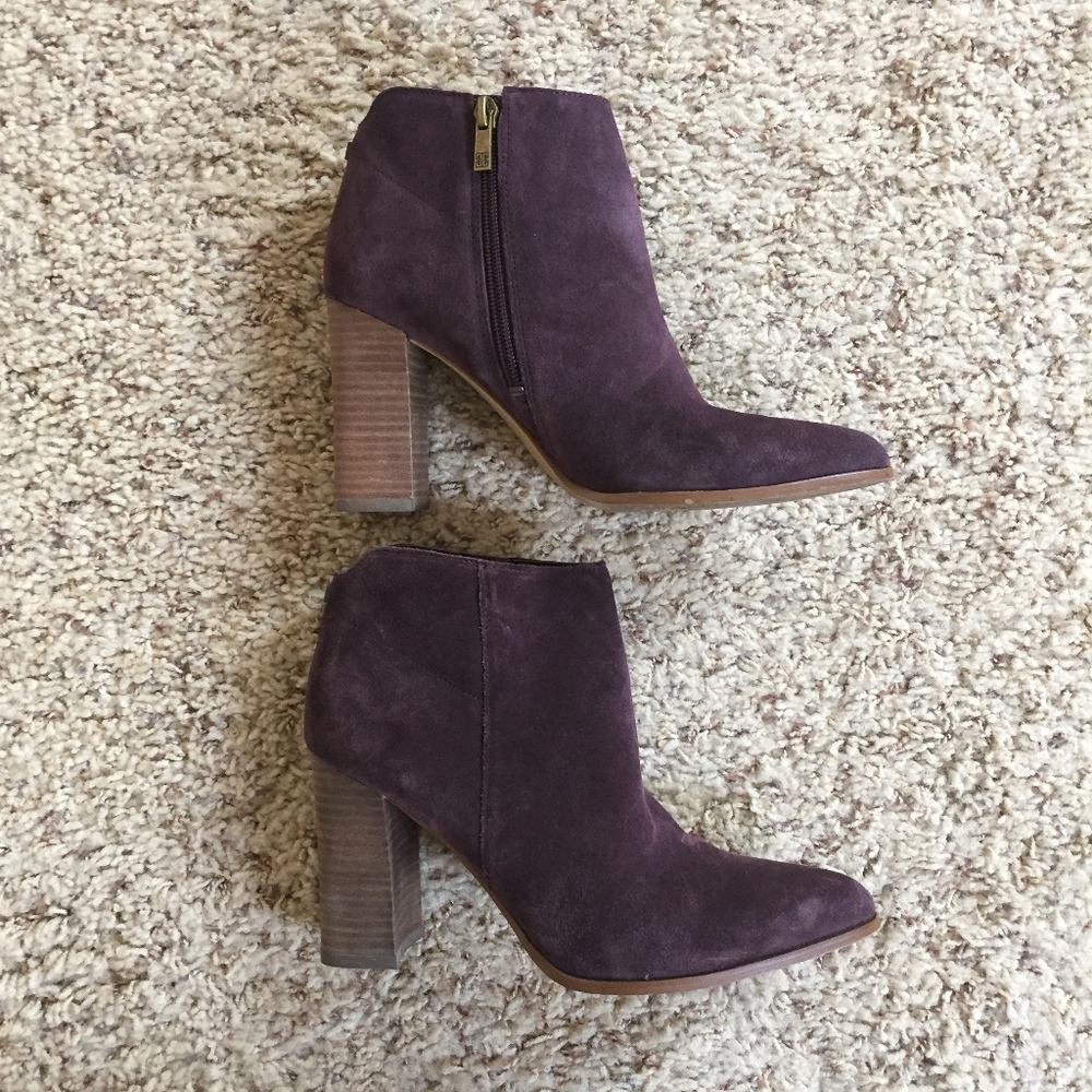 Purple Suede Booties